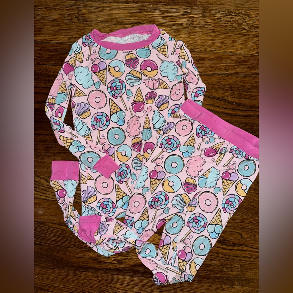 Little sleepies pink sweet treats bamboo pajama set